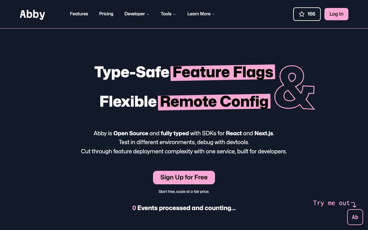 Screenshot of Abby website