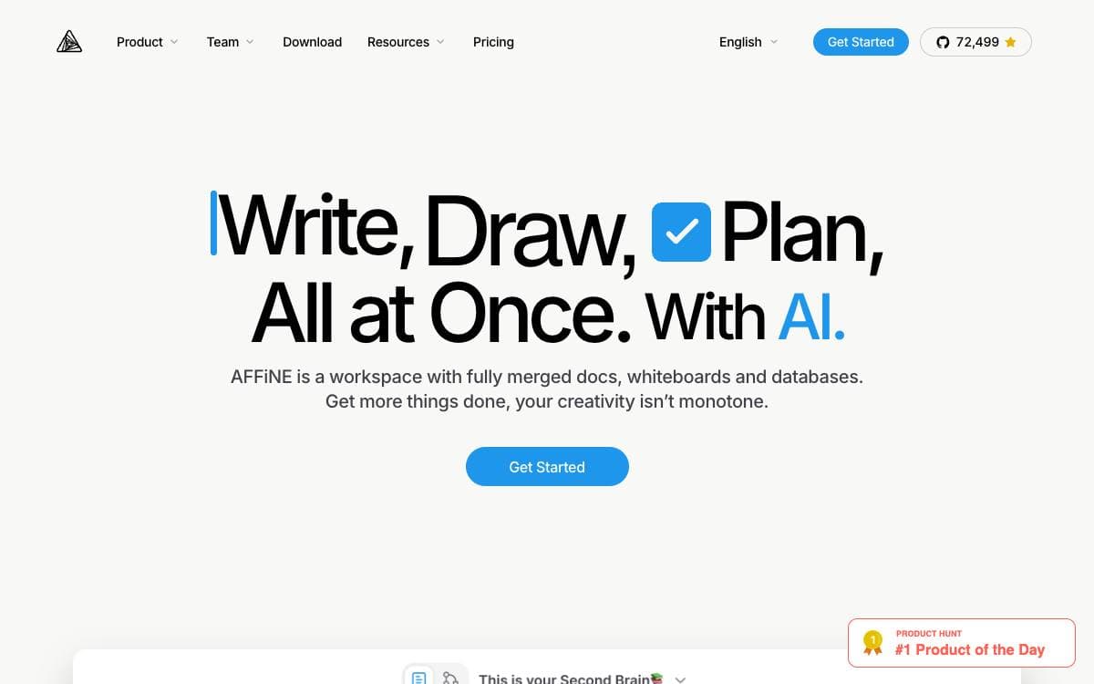 Screenshot of Affine website