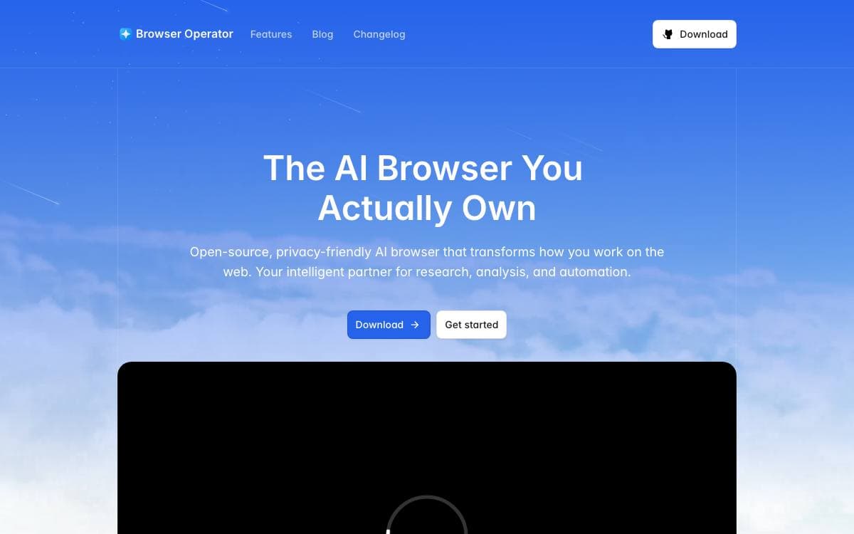 Screenshot of Browser Operator website