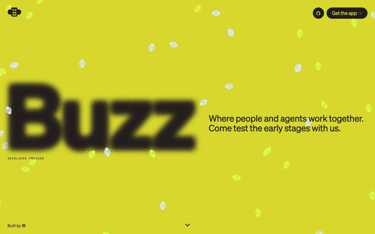 Screenshot of Buzz website