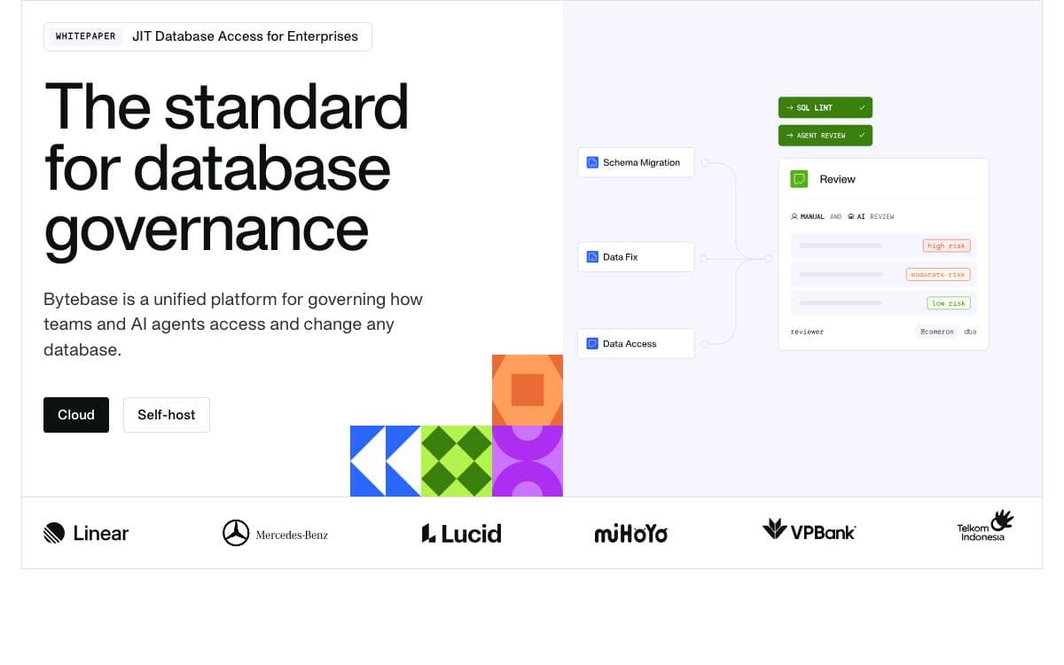 Screenshot of Bytebase website