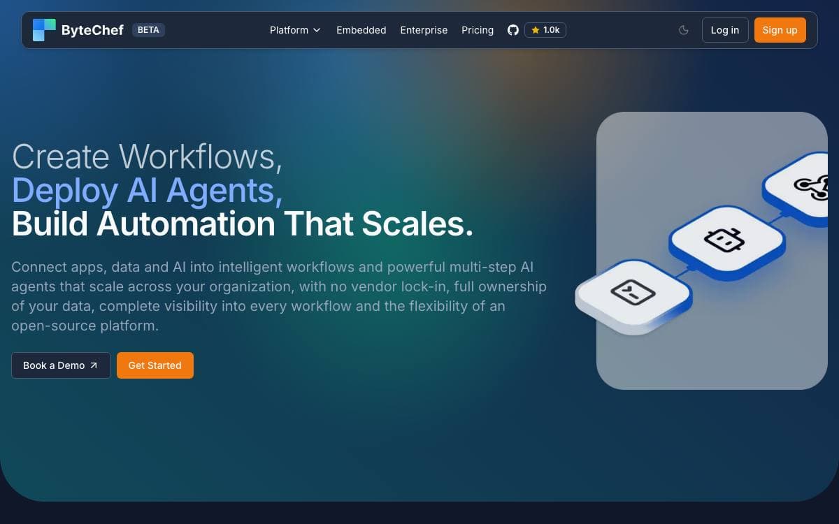 Screenshot of ByteChef website