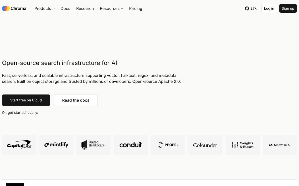 Screenshot of Chroma website