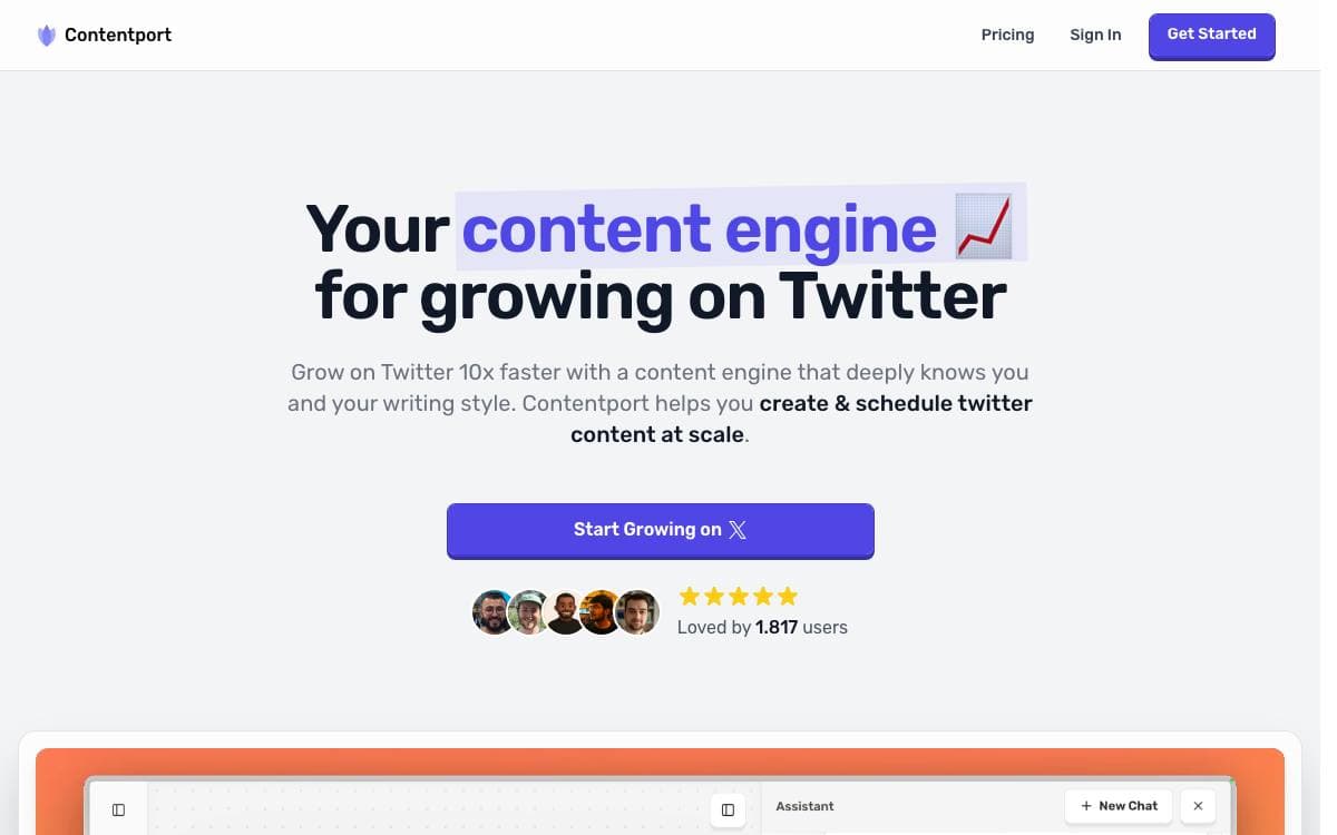 Screenshot of Contentport website