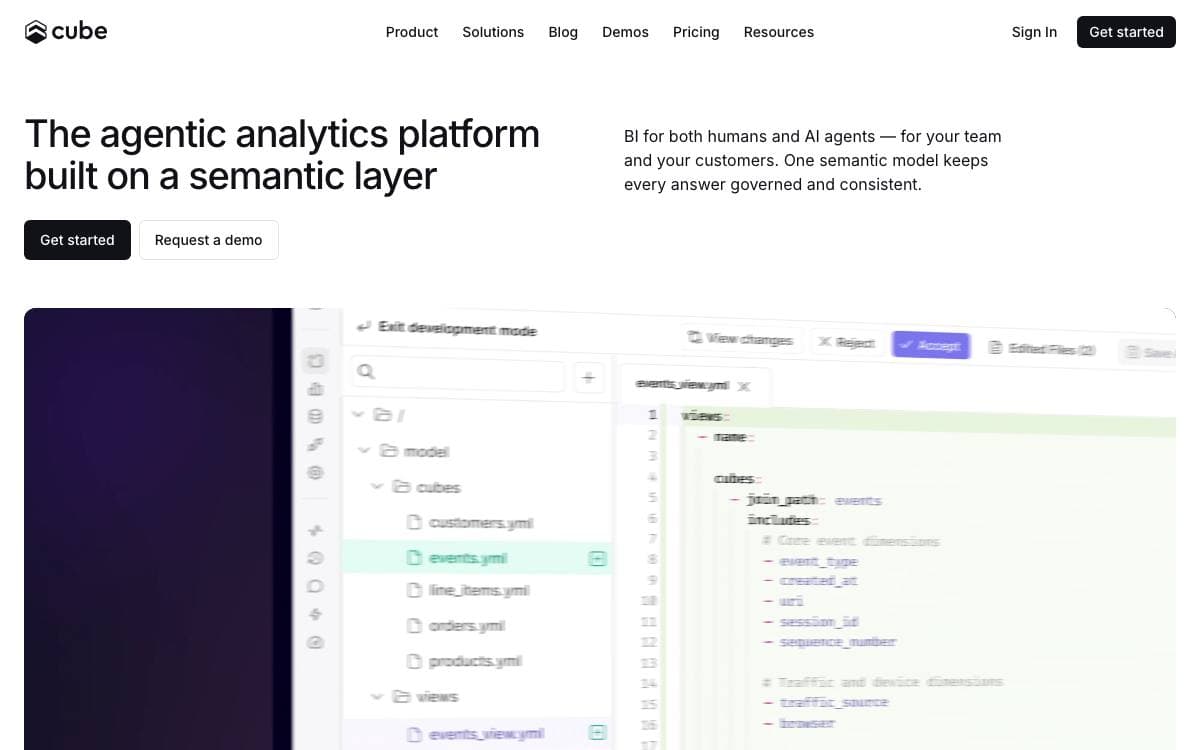 Screenshot of Cube website