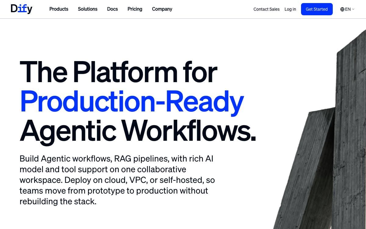 Screenshot of Dify website