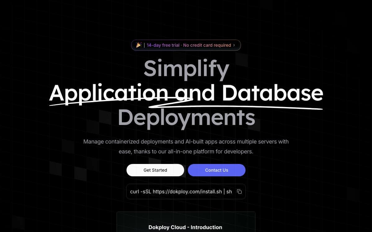 Screenshot of Dokploy website