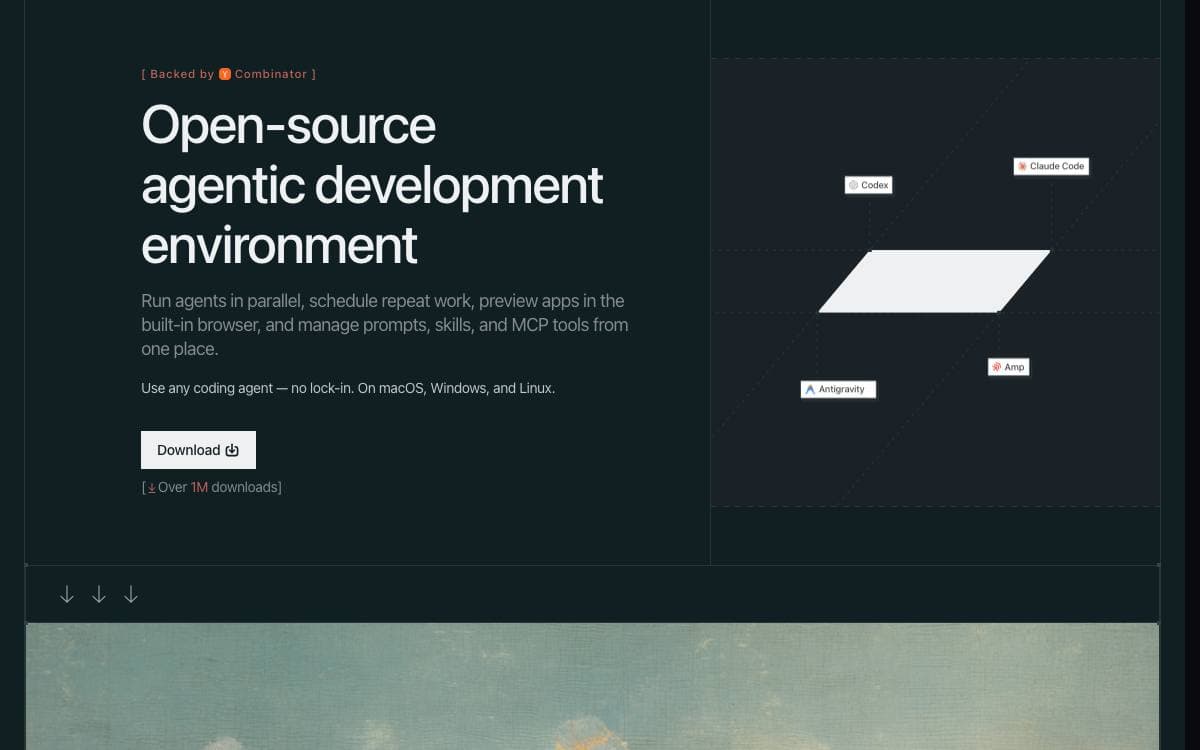Screenshot of Emdash website