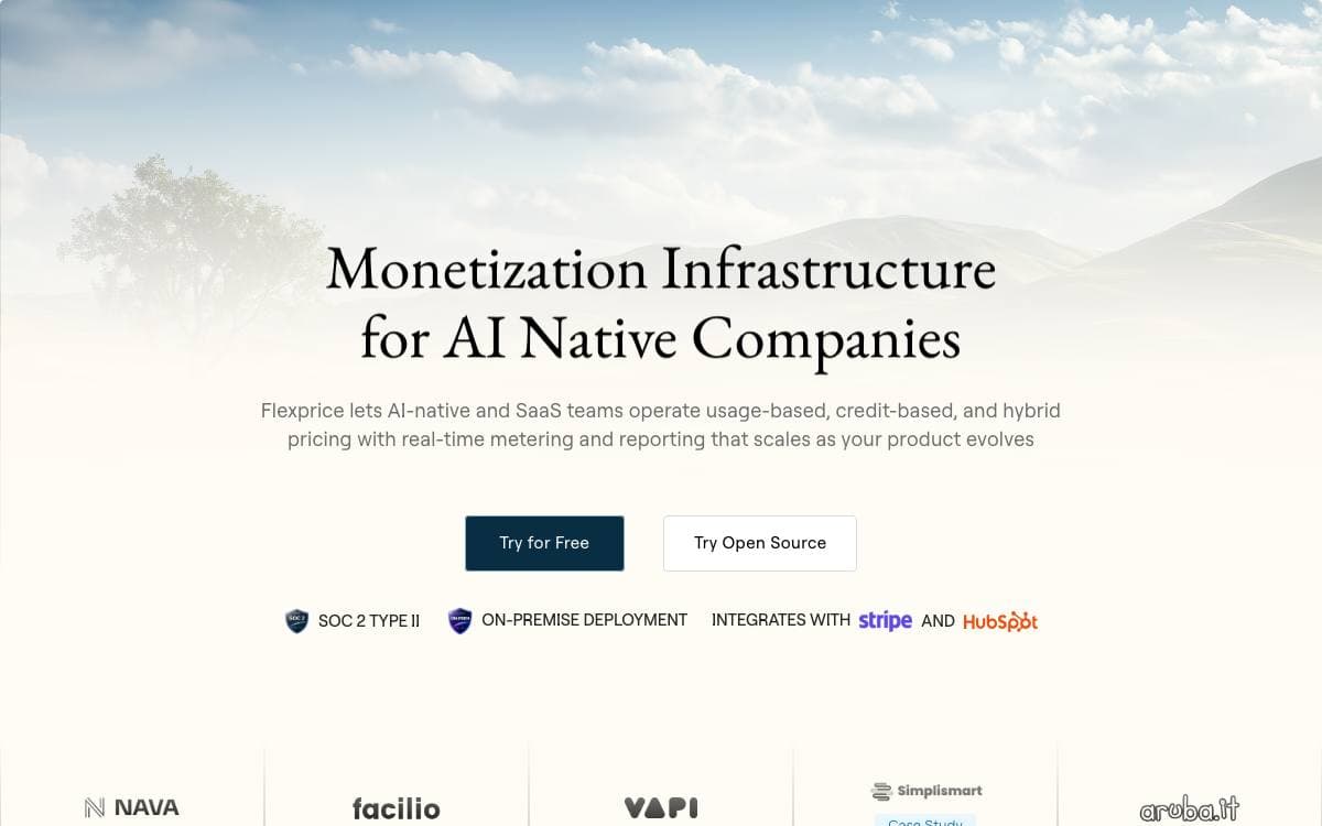 Screenshot of Flexprice website