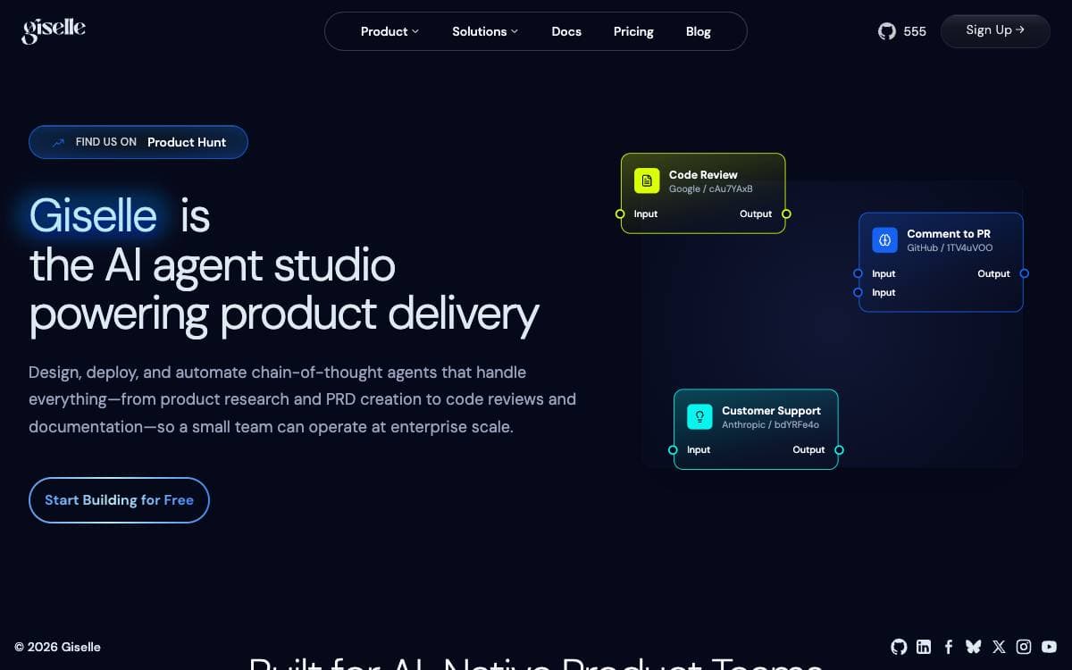 Screenshot of Giselle website
