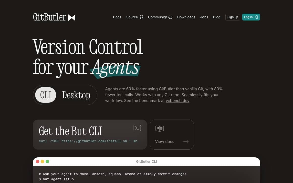 Screenshot of GitButler website
