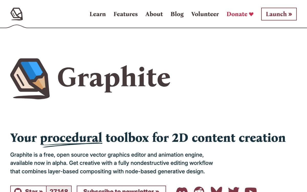 Screenshot of Graphite website