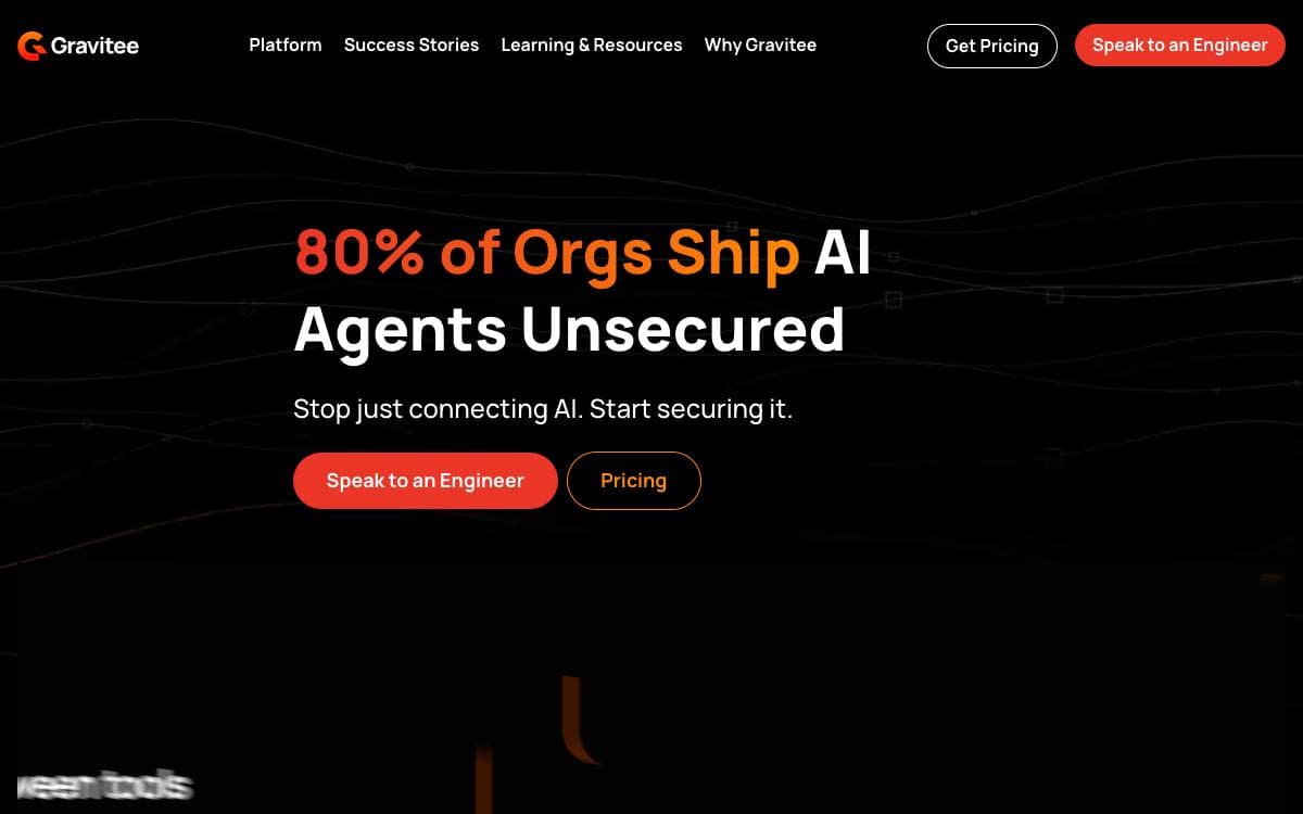 Screenshot of Gravitee website