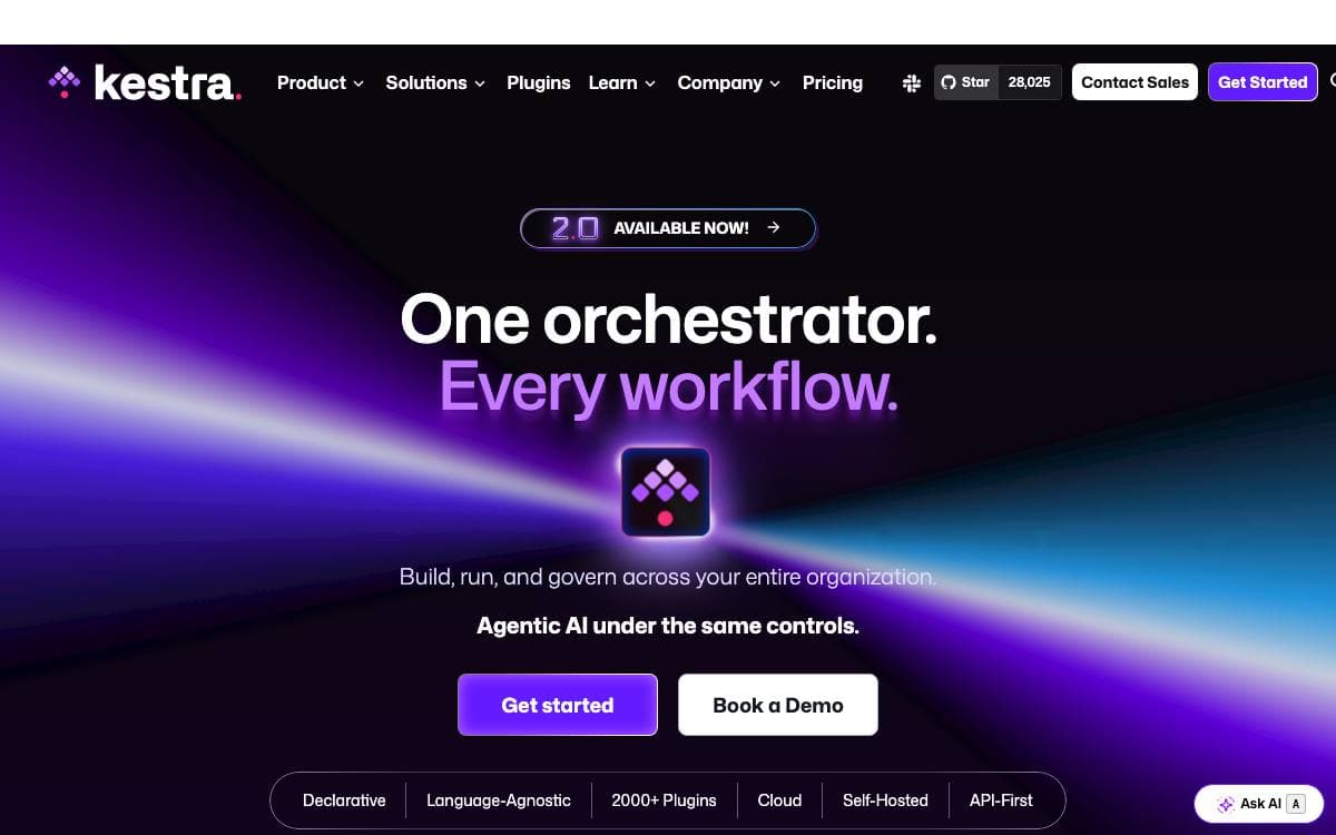 Screenshot of Kestra website