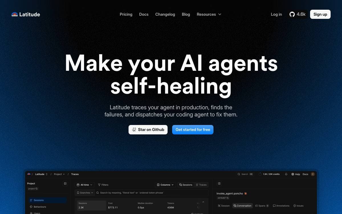 Screenshot of Latitude website