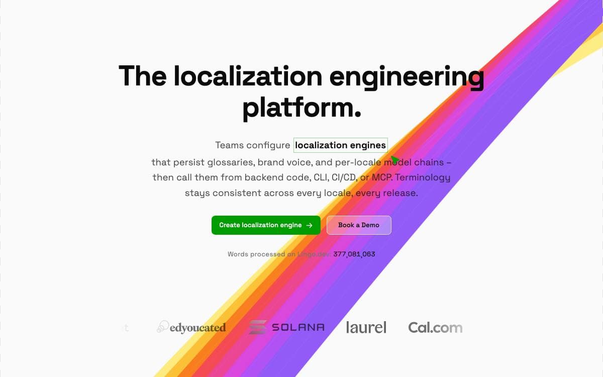 Screenshot of Lingo.dev website