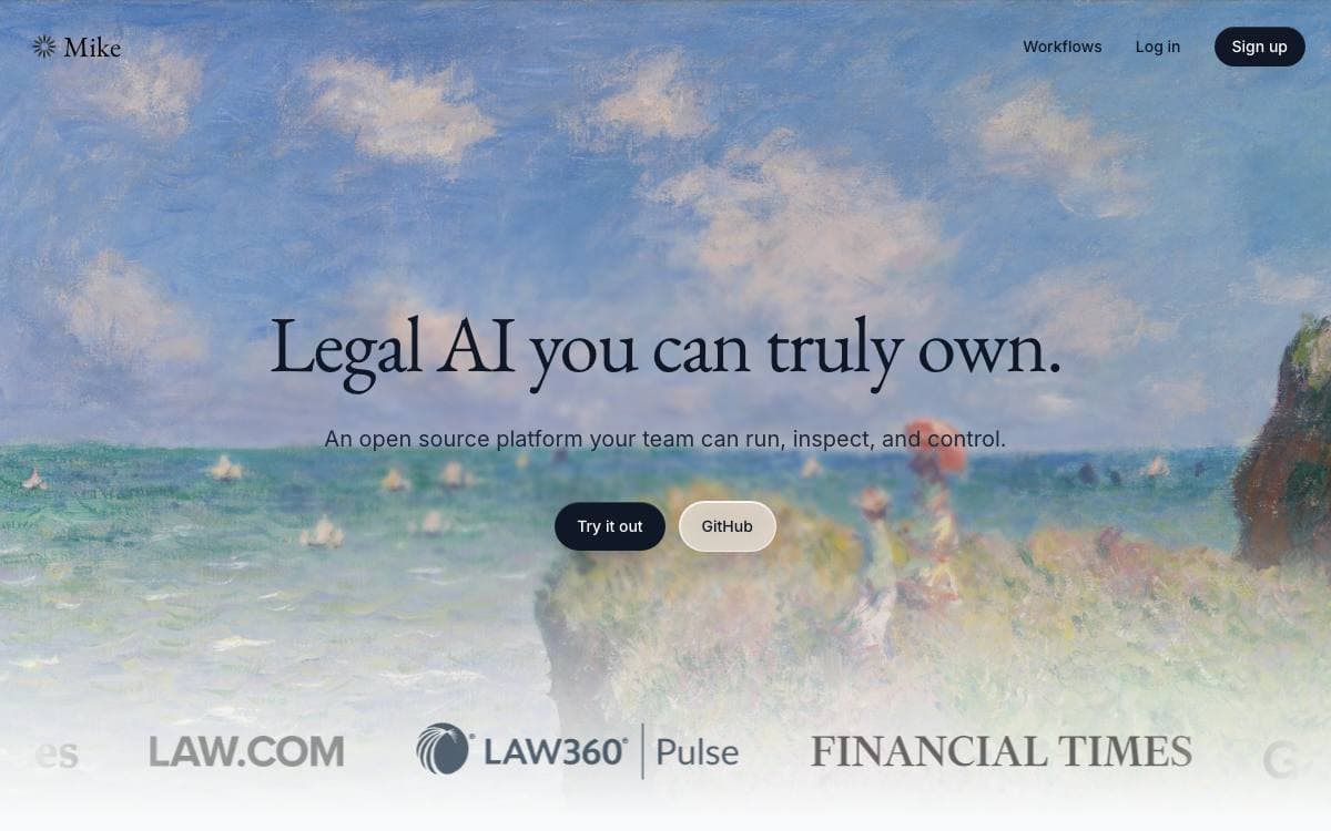 Screenshot of Mike website