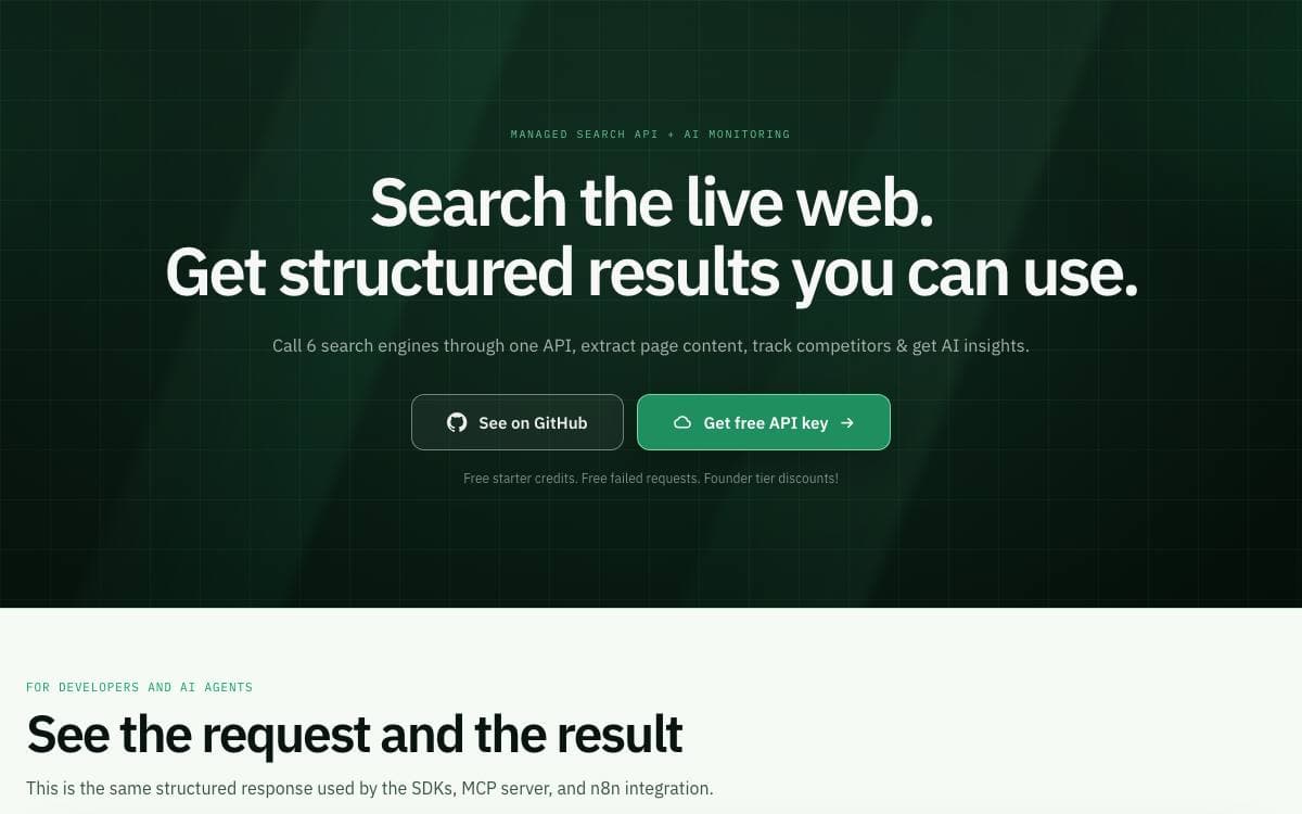 Screenshot of OpenSERP website
