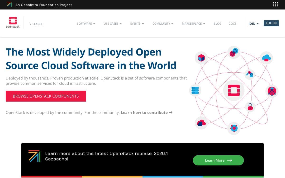 Screenshot of OpenStack website
