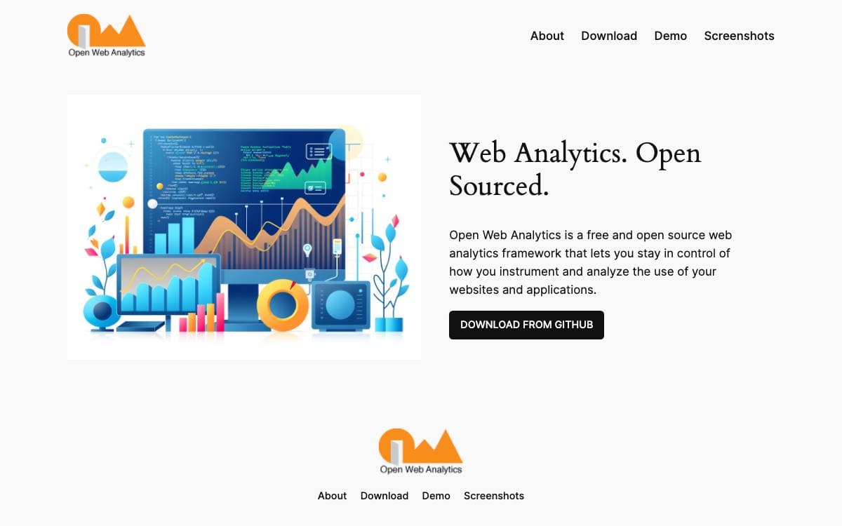 Screenshot of OpenWebAnalytics website