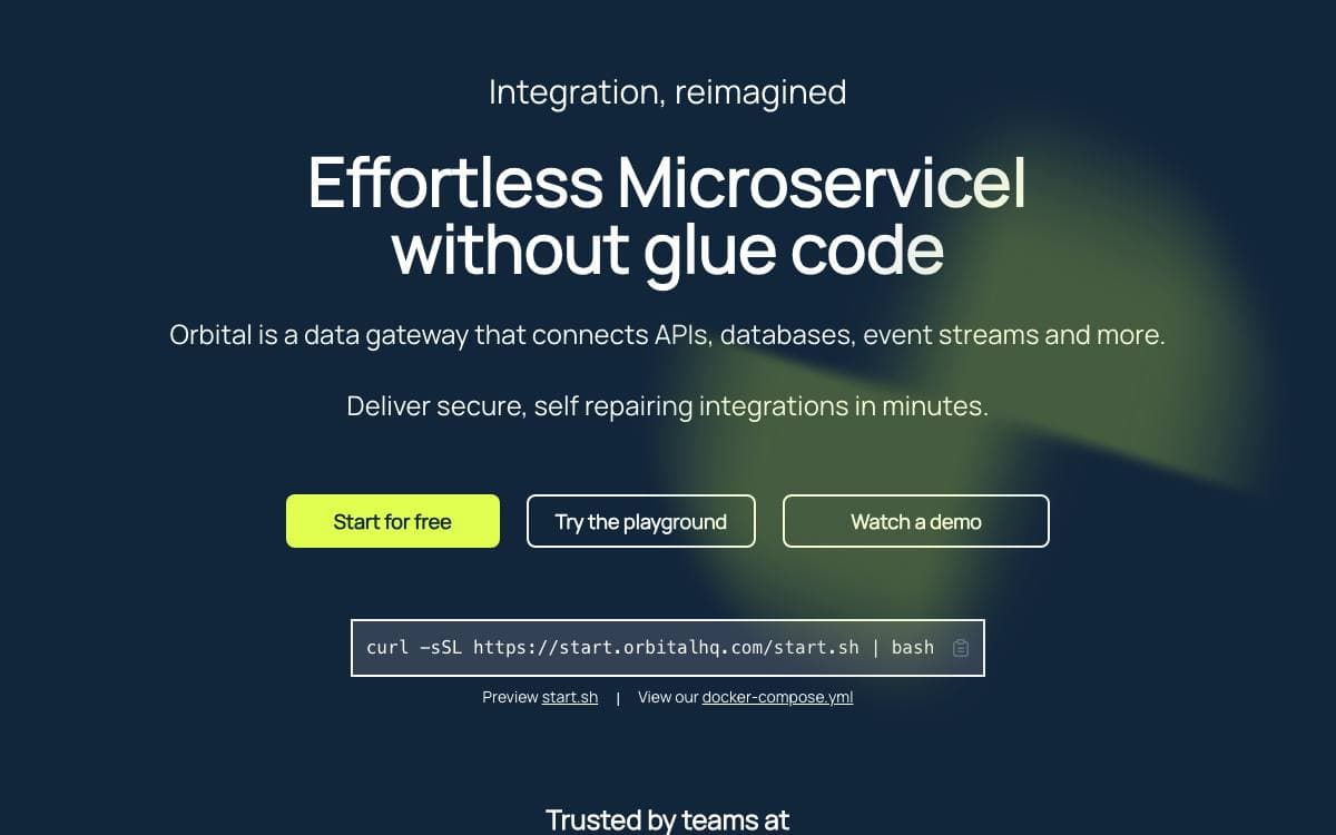 Screenshot of Orbital website
