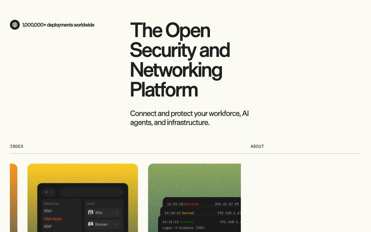 Screenshot of Pangolin website