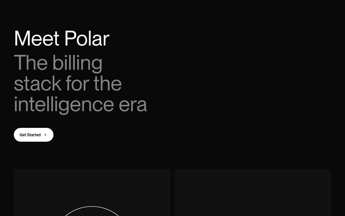 Screenshot of Polar website