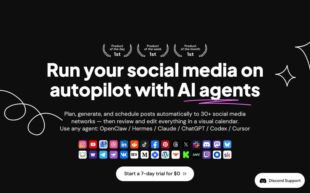 Screenshot of Postiz website