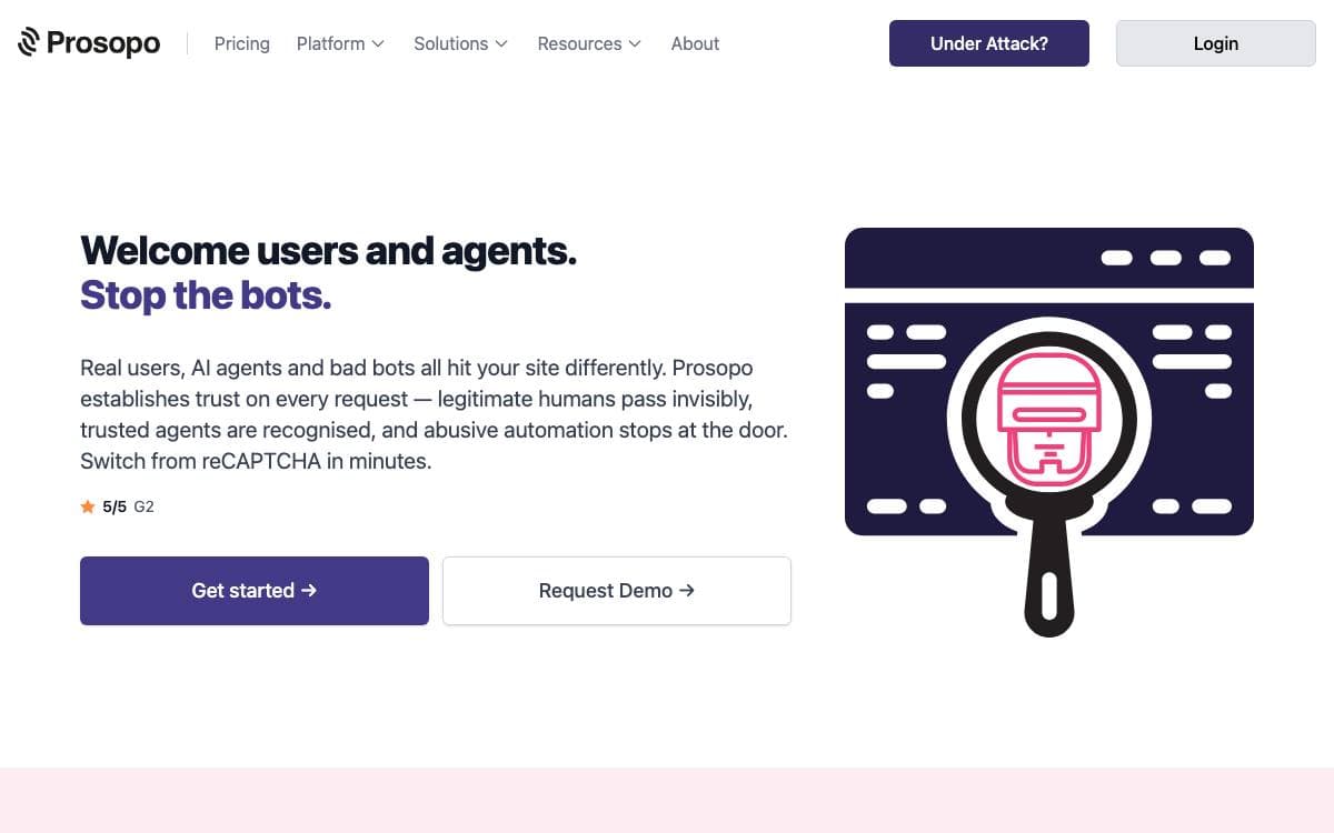 Screenshot of Procaptcha website