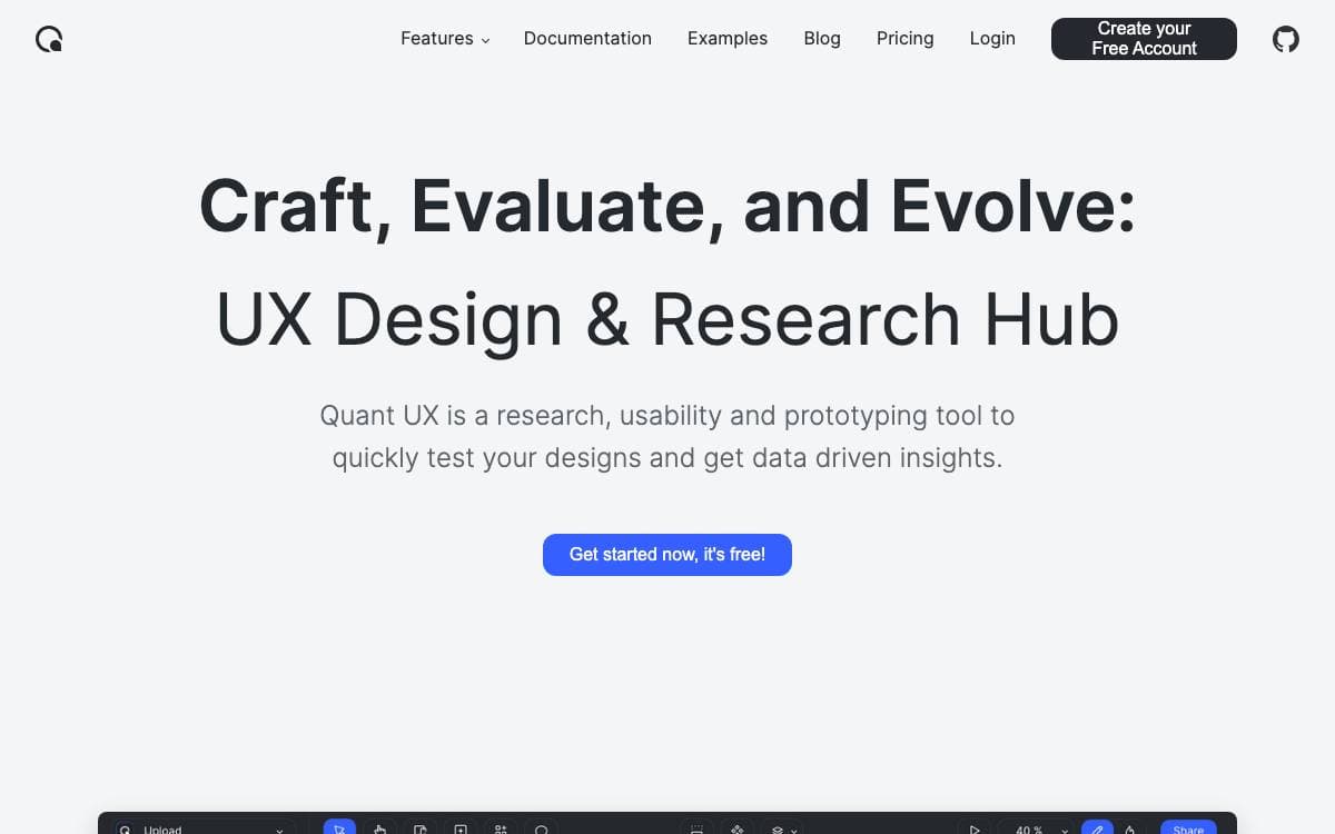 Screenshot of Quant-UX website