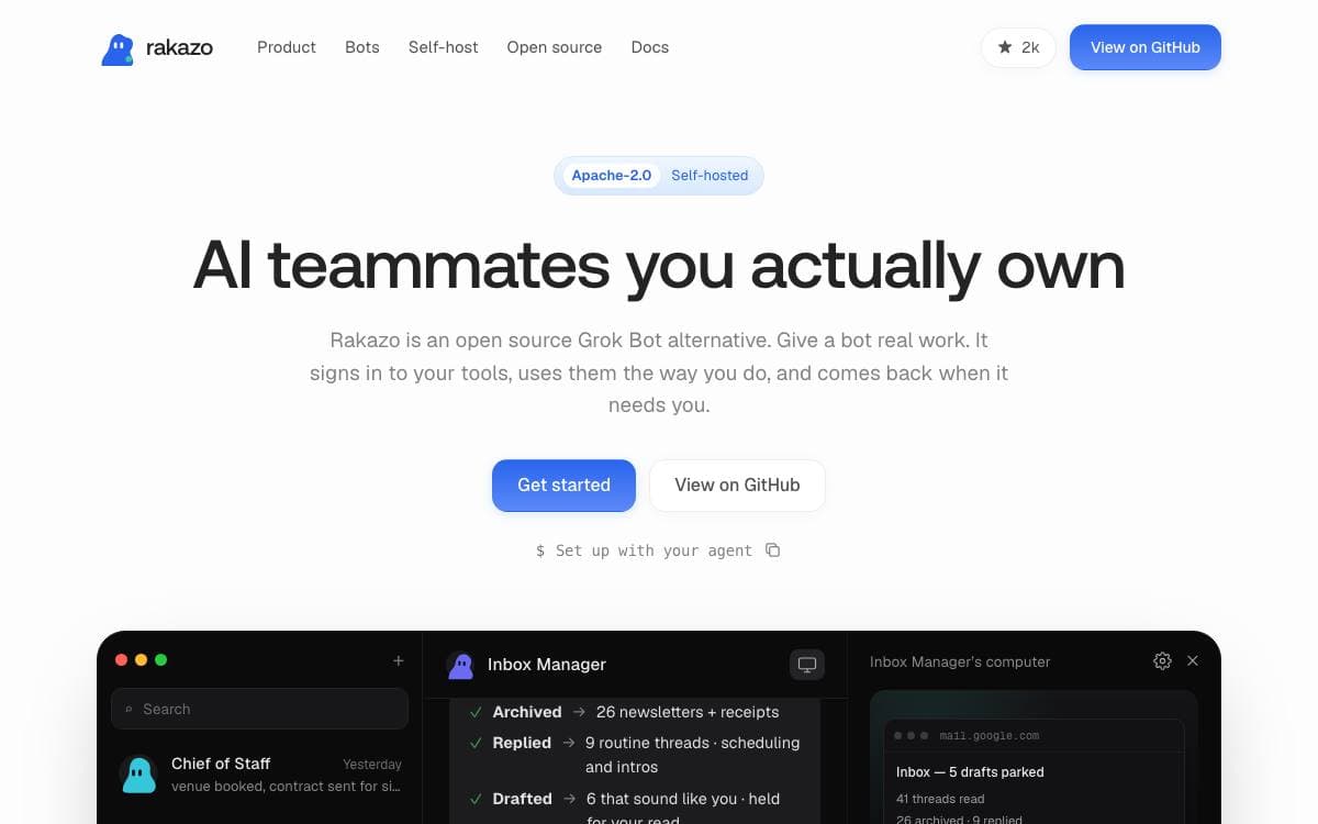 Screenshot of Rakazo website