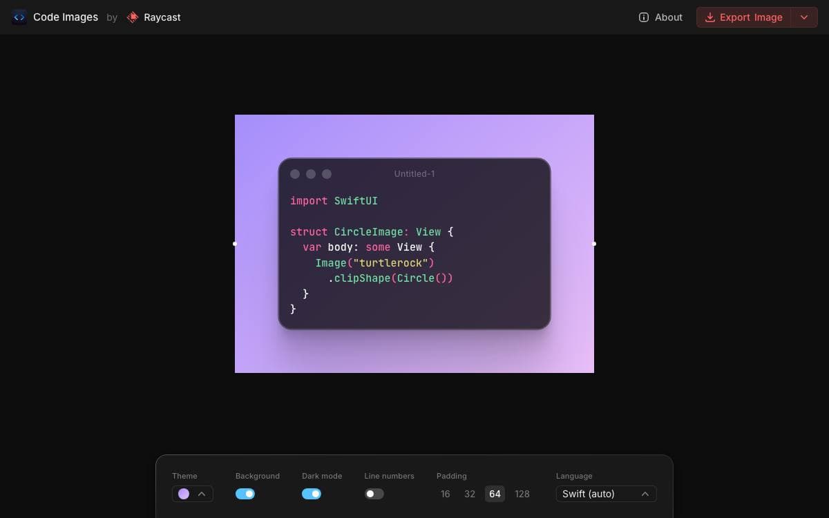 Screenshot of Ray.so website
