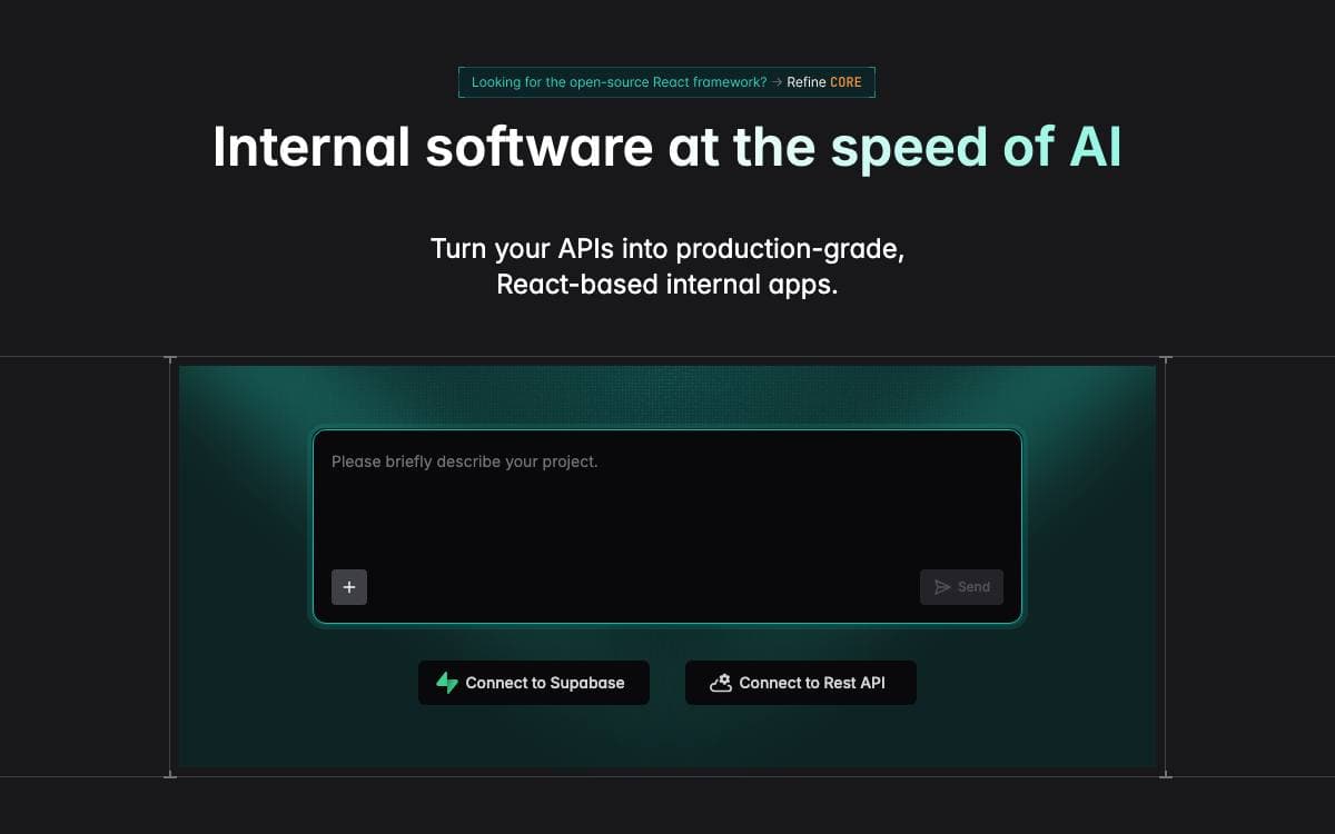 Screenshot of Refine website
