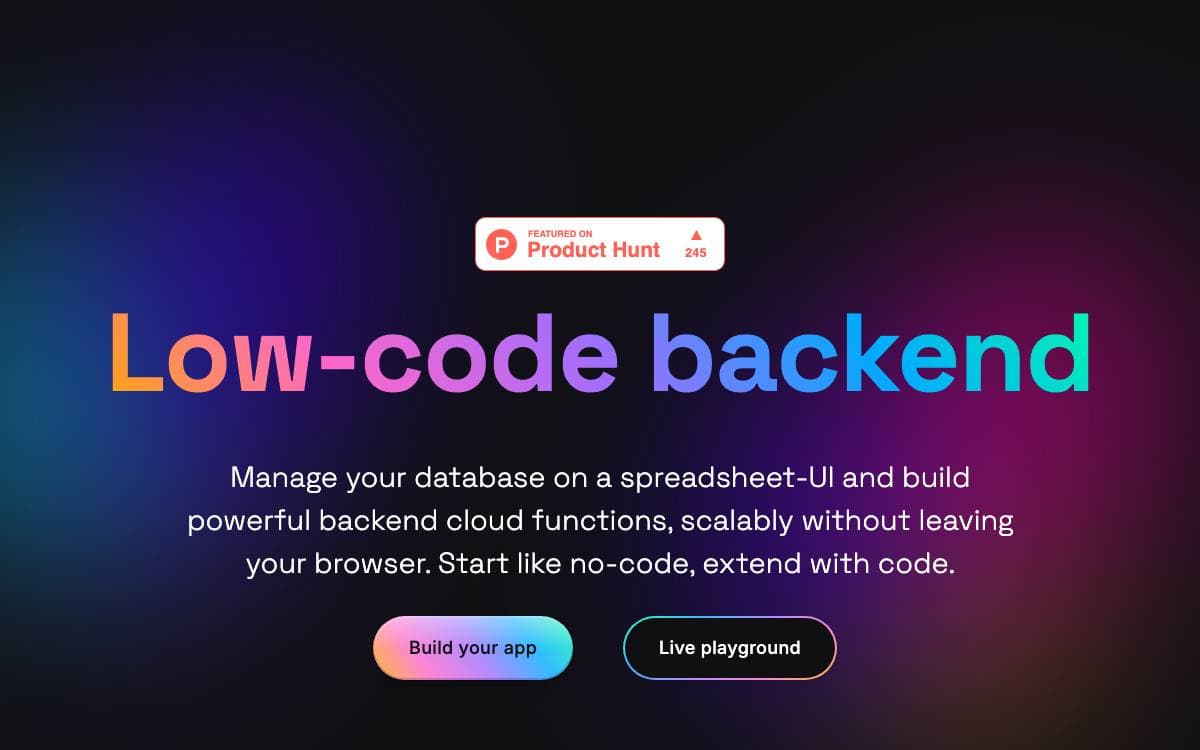 Screenshot of Rowy website