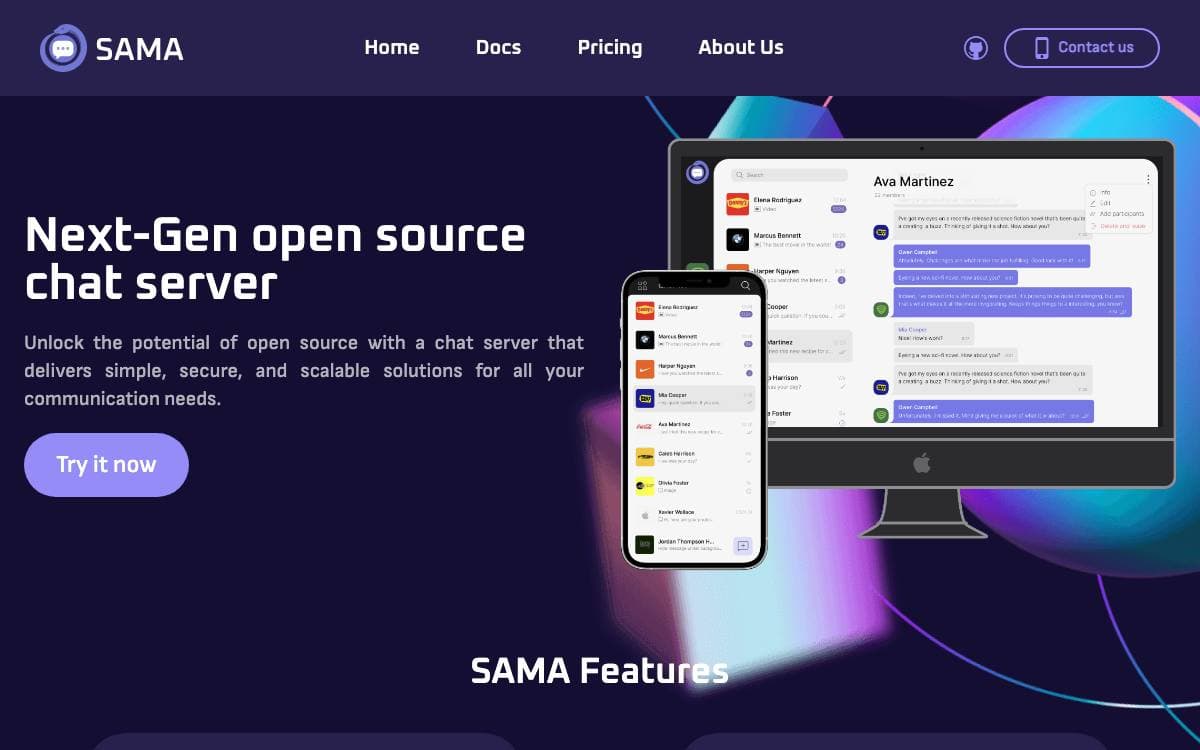 Screenshot of SAMA website