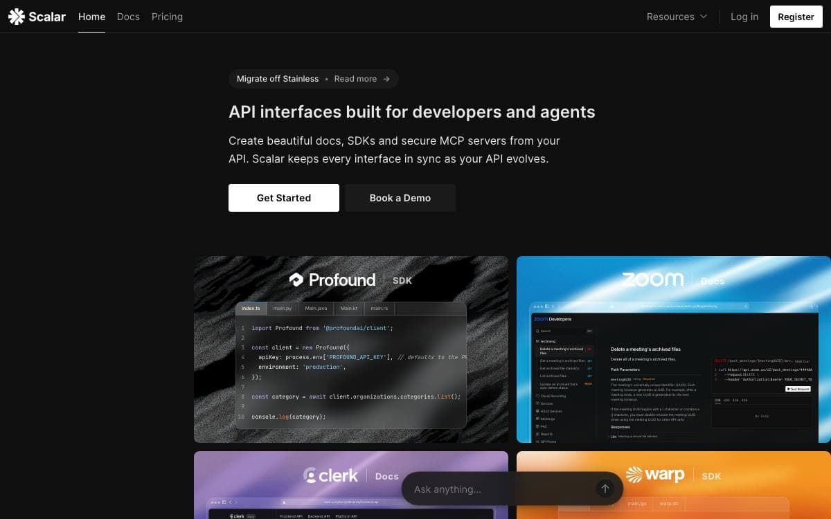 Screenshot of Scalar website
