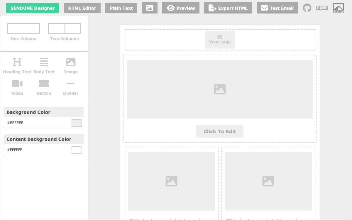 Screenshot of Sendune website