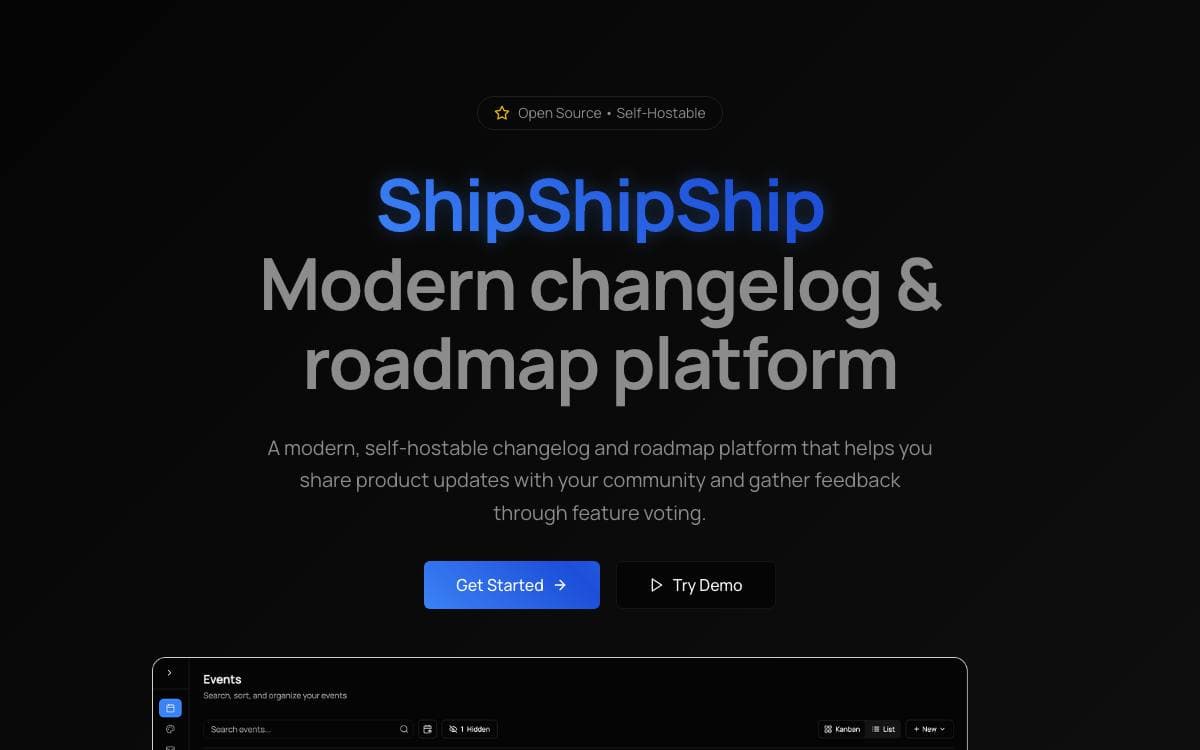 Screenshot of ShipShipShip website