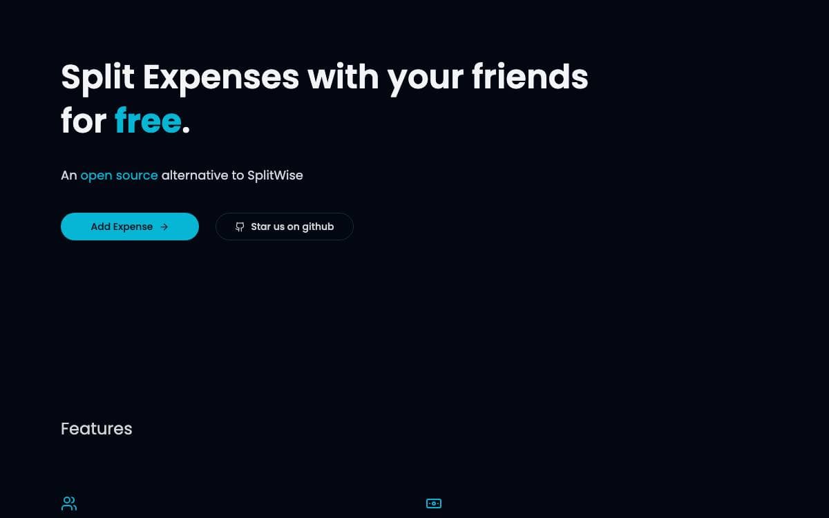 Screenshot of Splitpro website