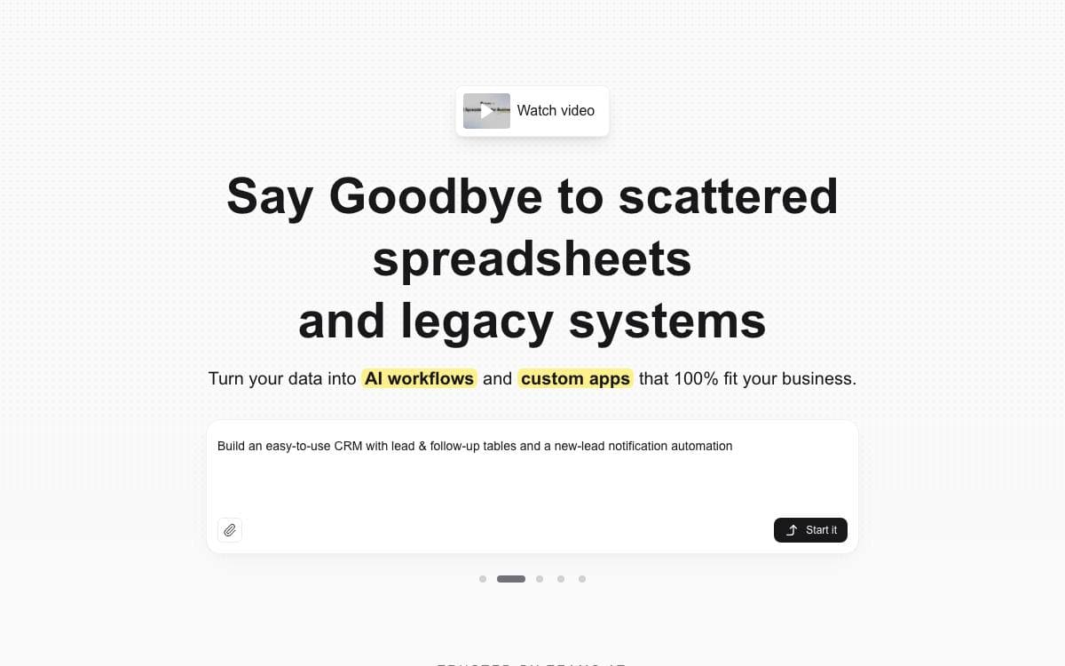Screenshot of Teable website