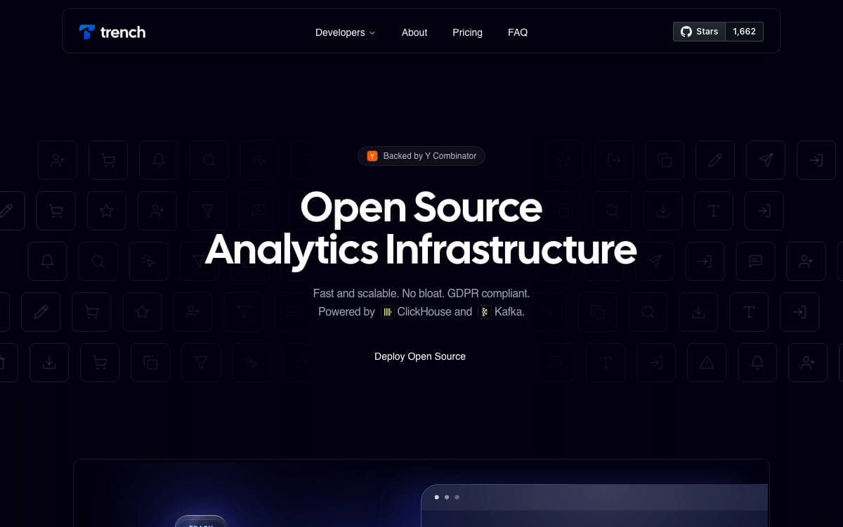 Screenshot of Trench website